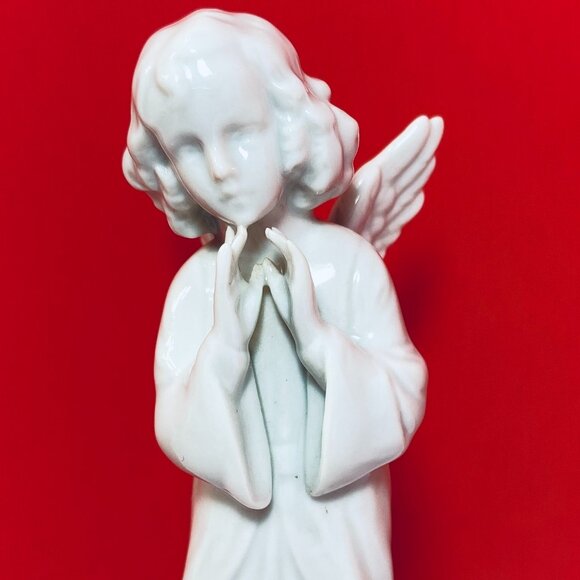 VNTG Metzler & Ortloff 7256 Germany Standing Praying Angel Porcelain 5" Figurine - Picture 1 of 8